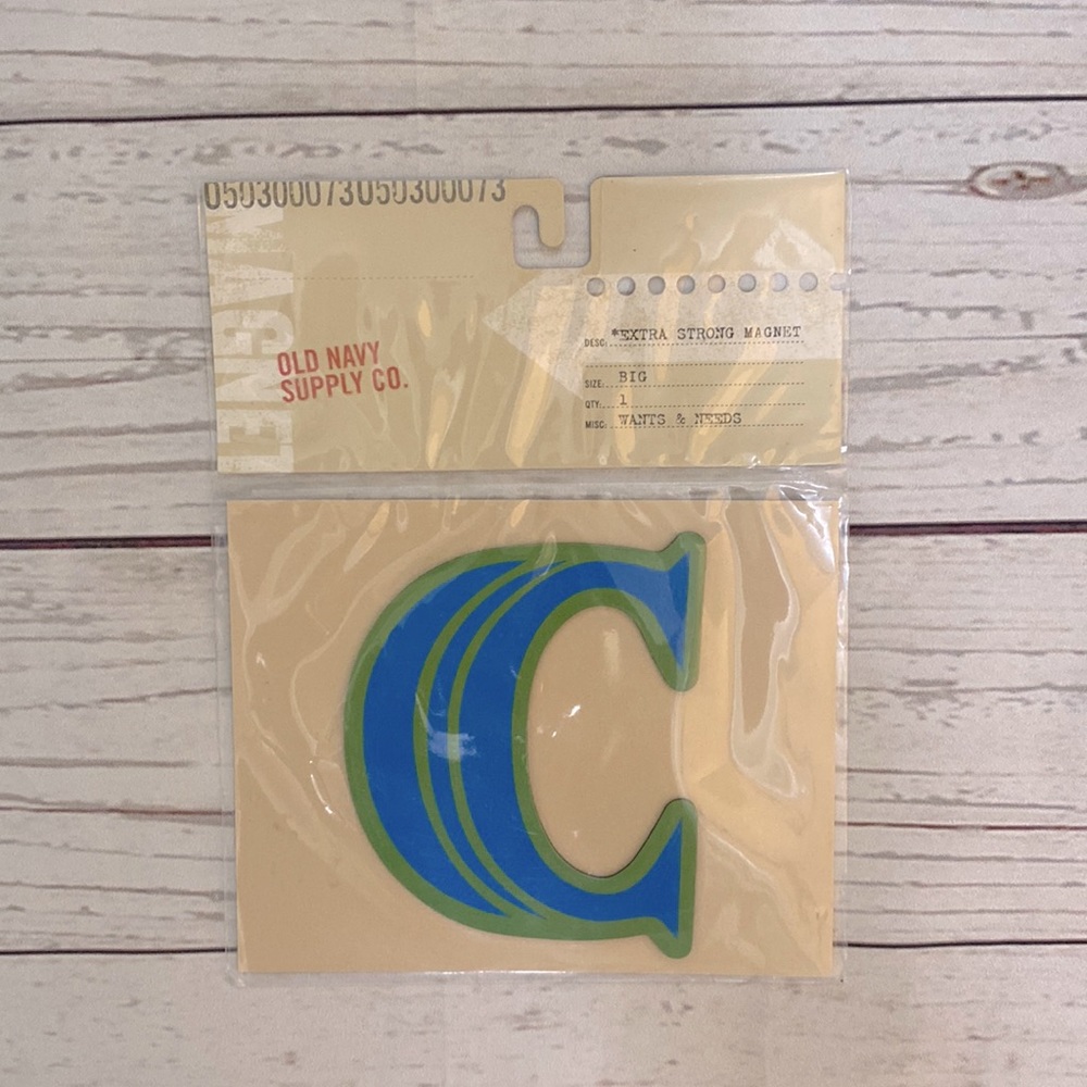 NEW Old Navy Letter C Initial Refrigerator Locker Magnet Extra Strong Blue